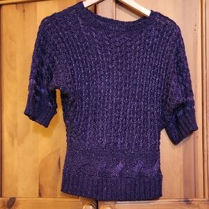 Jennifer Lopez Deep Purple Knit Sweater